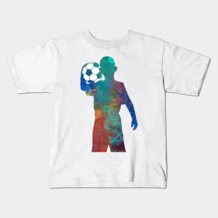 Soccer player boy with ball Kids T-Shirt